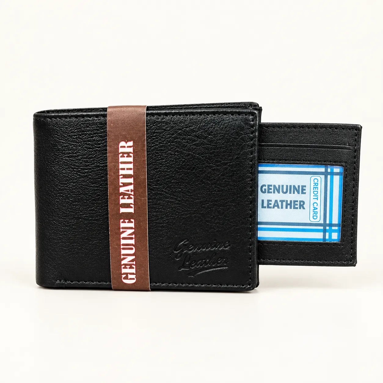 Genuine Leather Money Clip Wallet with Slide-Out Card Case - view 2